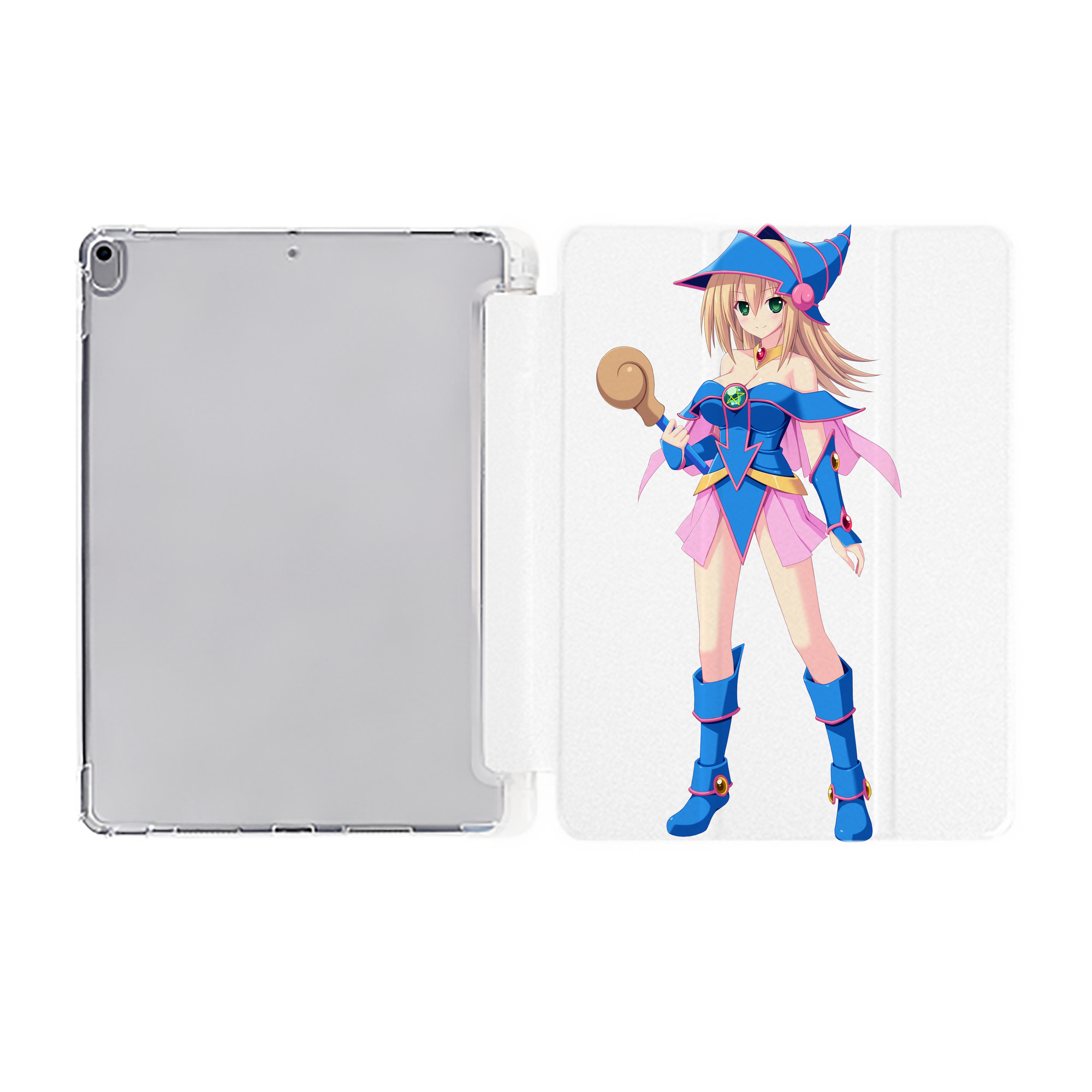 （画像用） 遊☆戯☆王 Yu-Gi-Oh! IPad ケース ペン収納付き 三つ折りスタンド PUレザー×シリコン 対応機種9.5/10.5/10.9インチ